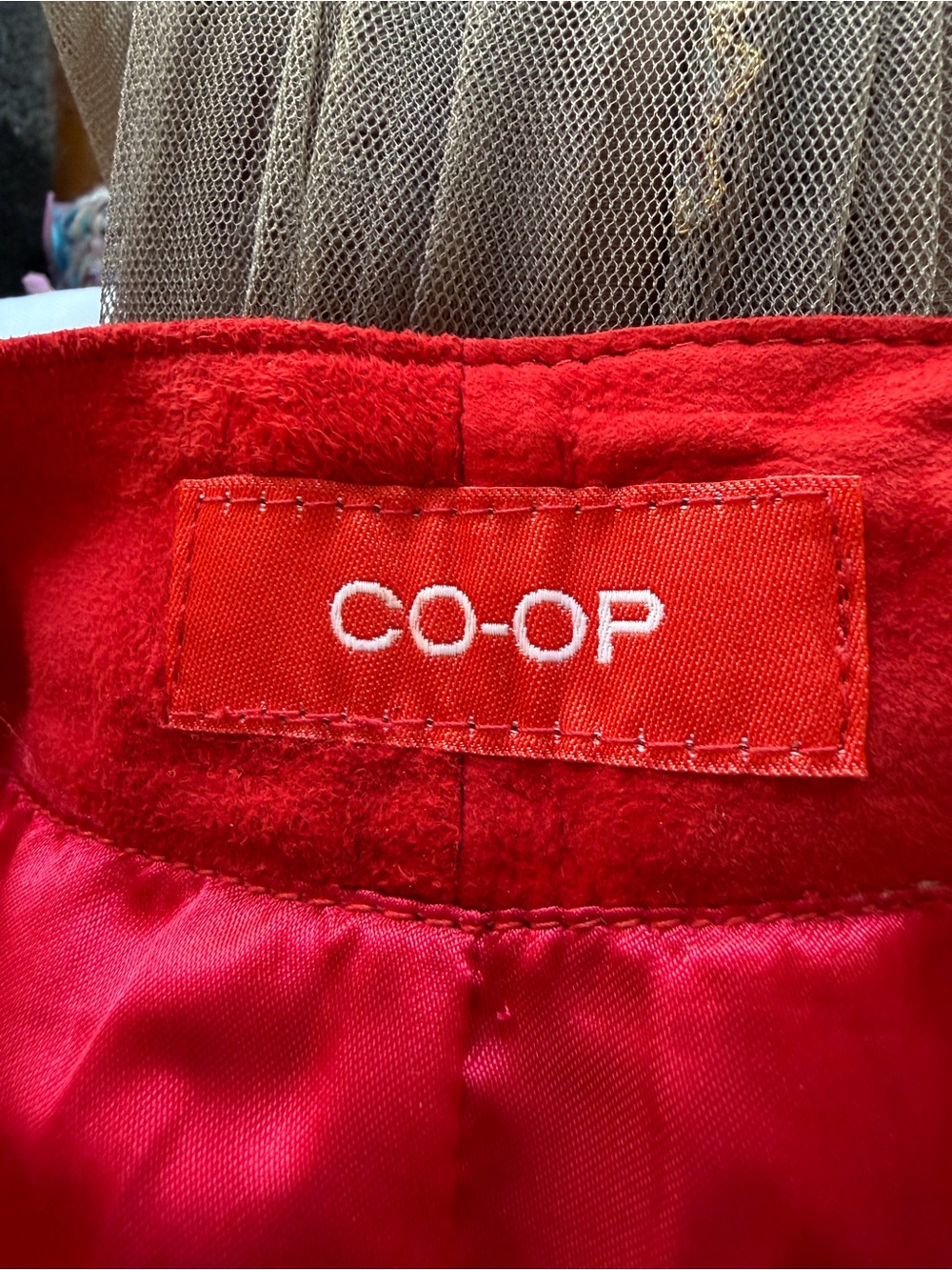 Vintage Red Suede A-Line Skirt with Fringe Hem - Picture 2 of 5